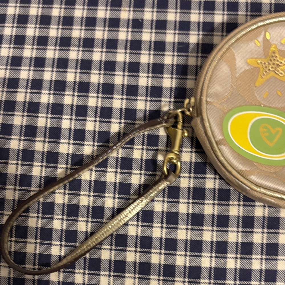 Coach signature C doodle gold sequin star Coin Purse - Picture 4 of 8